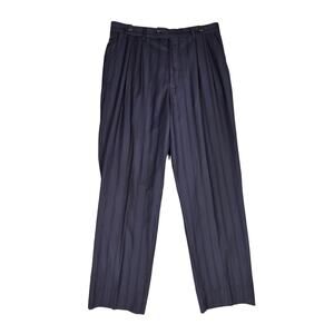 MARCO FERNO CLASSIC PLEATED PINSTRIPE TROUSER PANT SLACKS 32R – 30" INSEAM